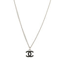 Crystal CC Necklace Silver Black