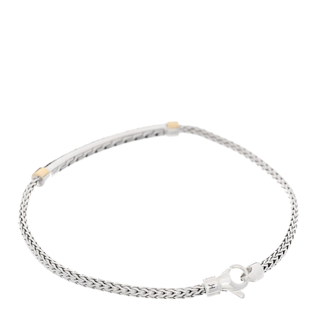 Sterling Silver 14K Yellow Gold Black Sapphire Essential Pave Bracelet