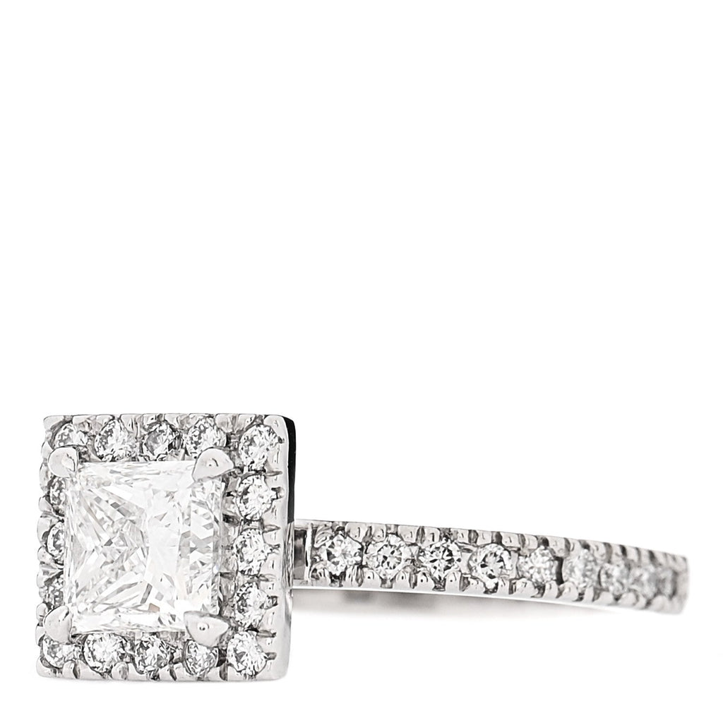 18K White Gold Diamond .96ctw Princess Cut Engagement Ring  52 6