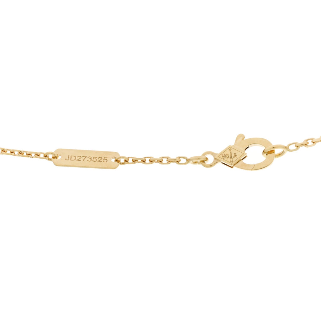 18K Yellow Gold Guilloche Vintage Alhambra Pendant Necklace