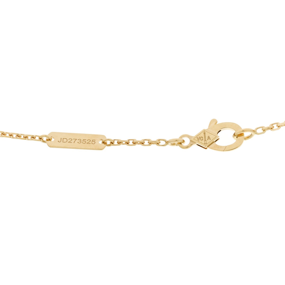 18K Yellow Gold Guilloche Vintage Alhambra Pendant Necklace