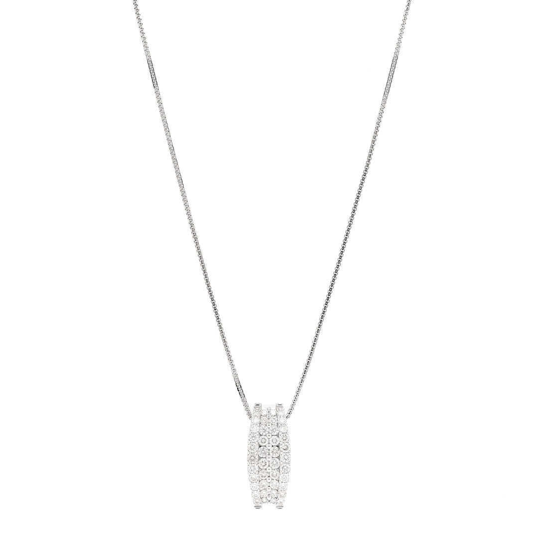 Platinum 18K White Gold Diamond 2.00ctw Pendant Necklace