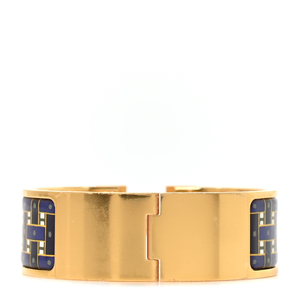 Enamel Print Son Du H Wide Clic Clac H Bracelet GM Marine Classique