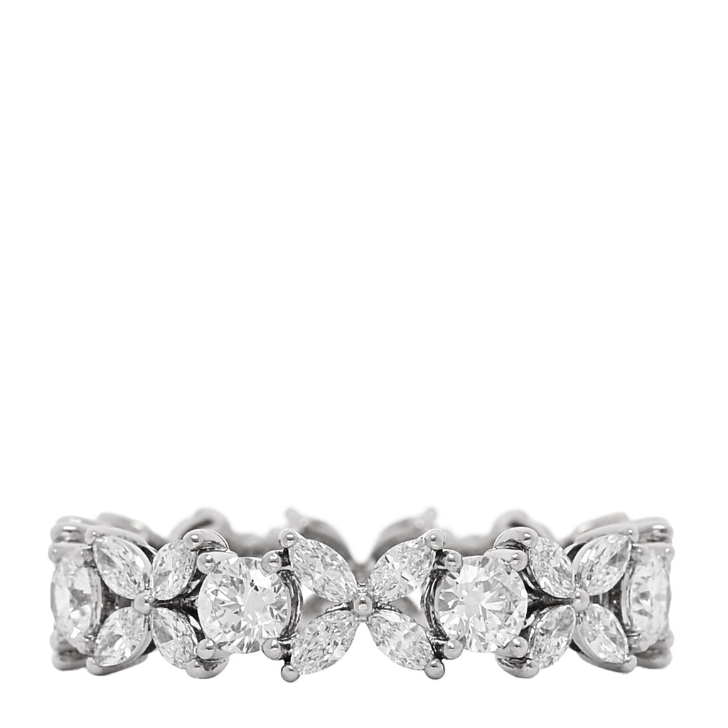 Platinum Diamond Victoria Alternating Band Ring 55 7.25