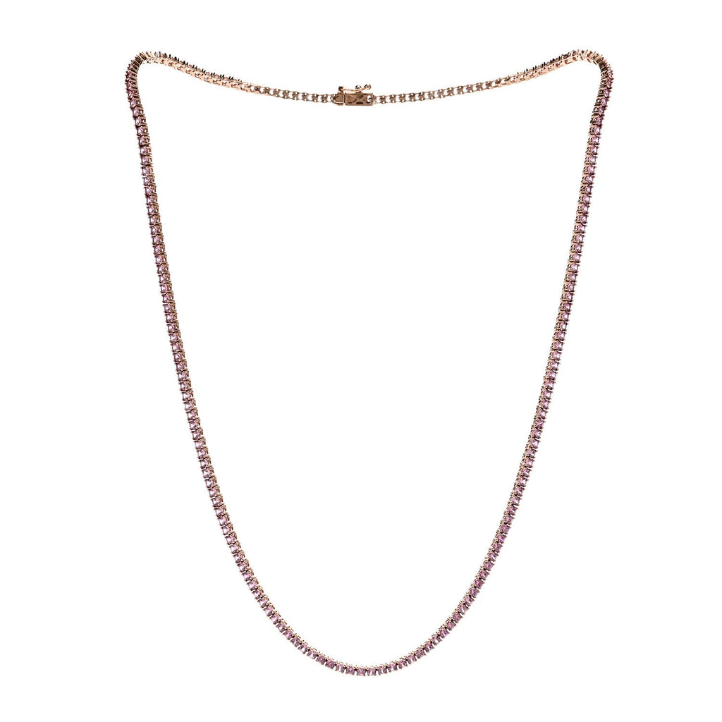 18K Rose Gold Pink Sapphire Hepburn Choker Necklace