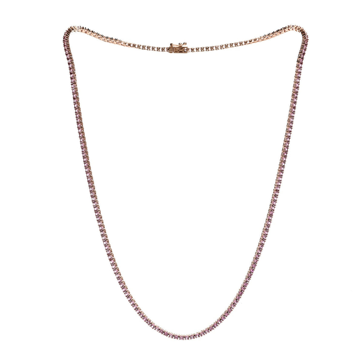 18K Rose Gold Pink Sapphire Hepburn Choker Necklace