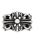 Sterling Silver Double Floral Cross Ring 54 7