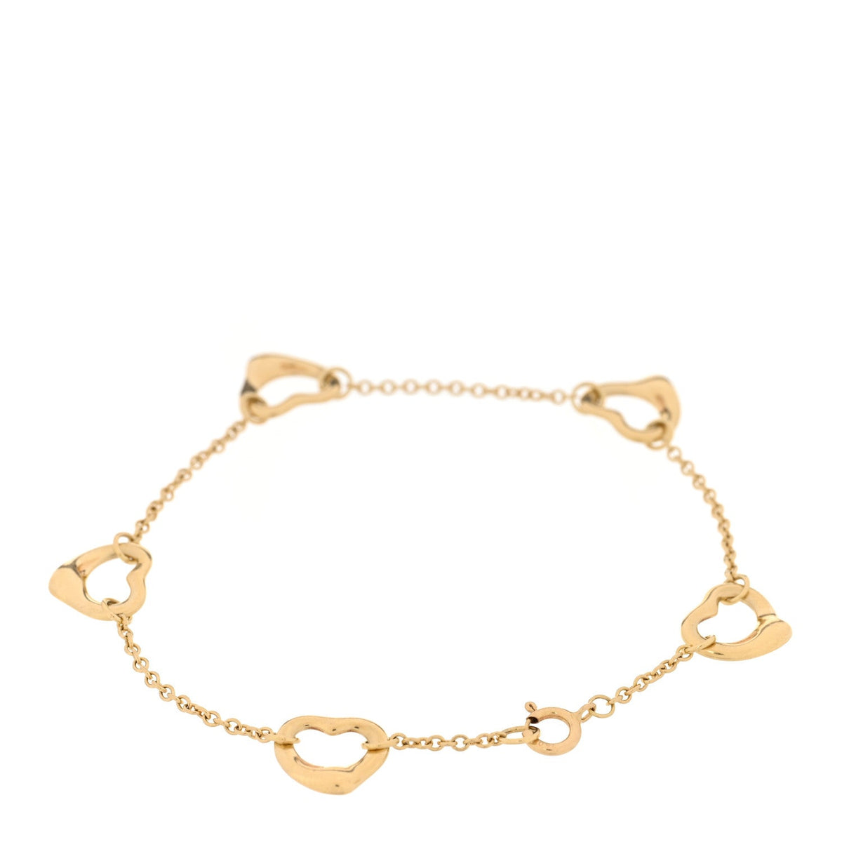 18K Yellow Gold Elsa Peretti 5 Open Heart Bracelet