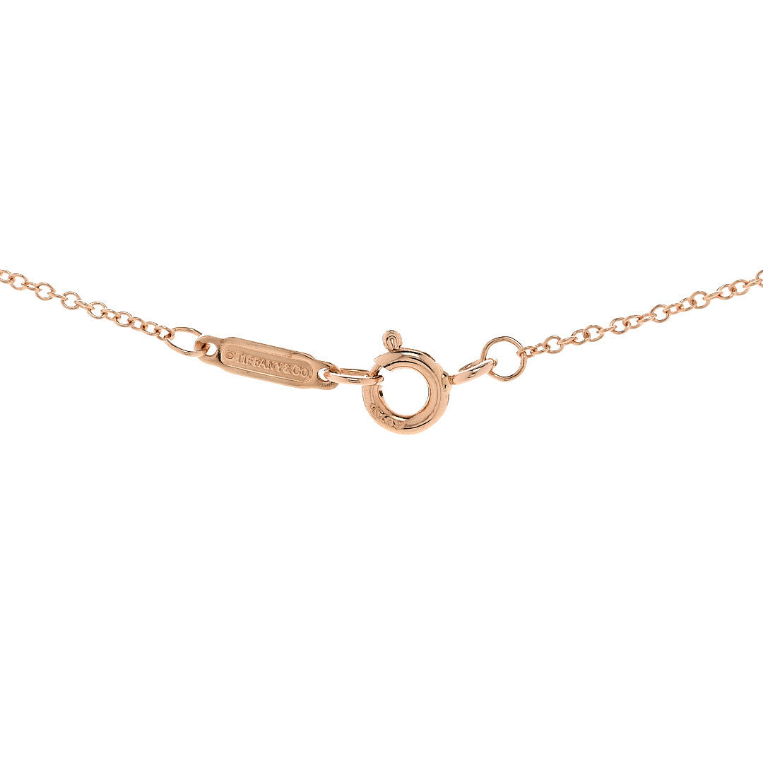 18K Rose Gold Diamond Extra Mini Heart Pendant Necklace