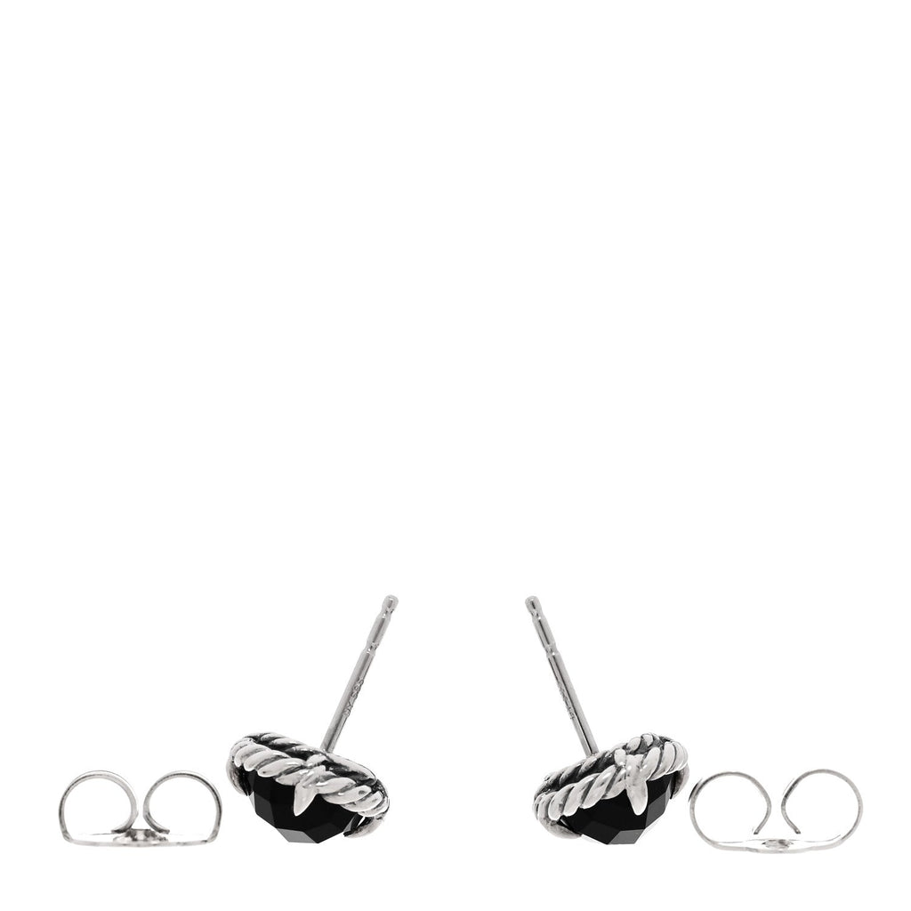 Sterling Silver Black Onyx 8mm Chatelaine Earrings