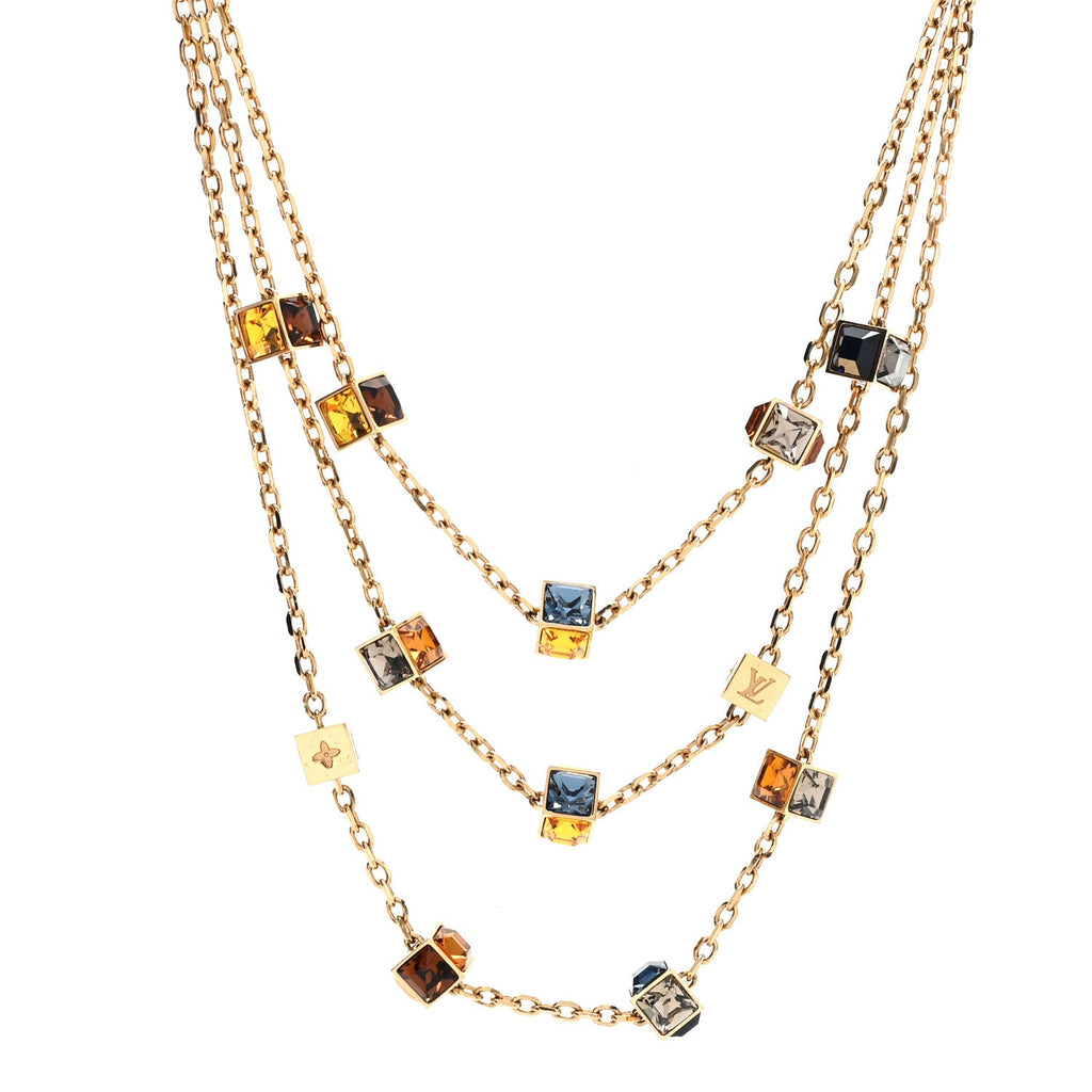 Swarovski Metal Gamble Long Necklace Gold Multicolor