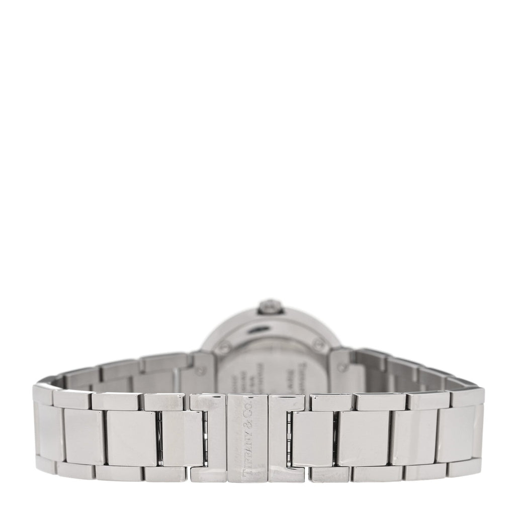 Stainless Steel Diamond Bezel 24mm Atlas 2-Hand Quartz Watch Silver