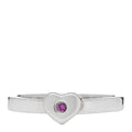 Sterling Silver Pink Sapphire Heart Ring 50 5.5