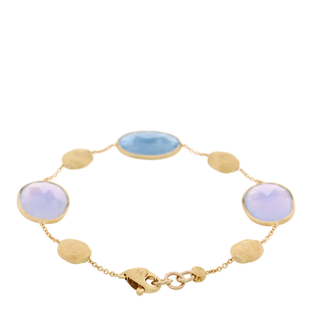 18K Yellow Gold Aquamarine Chalcedony Siviglia Bracelet