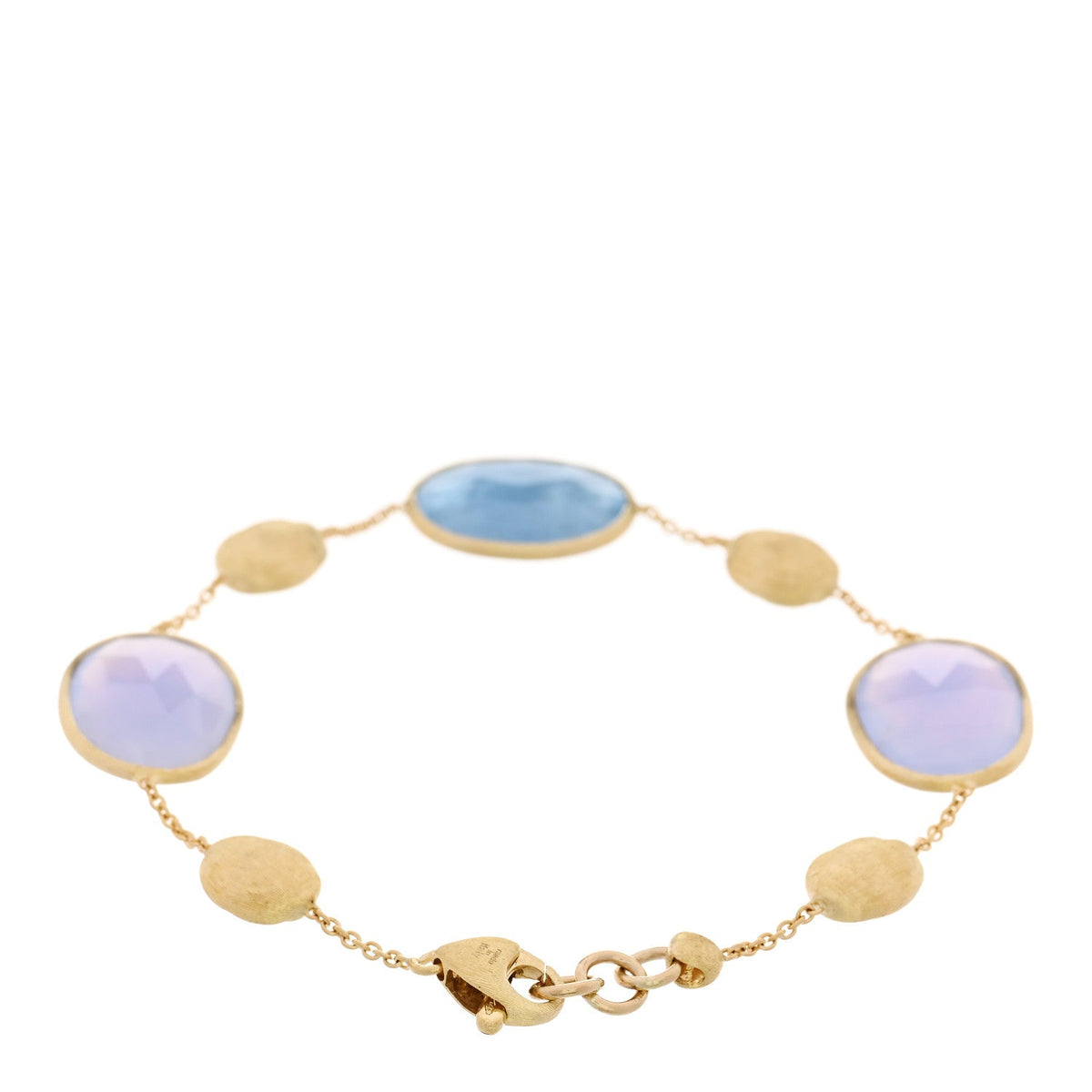 18K Yellow Gold Aquamarine Chalcedony Siviglia Bracelet