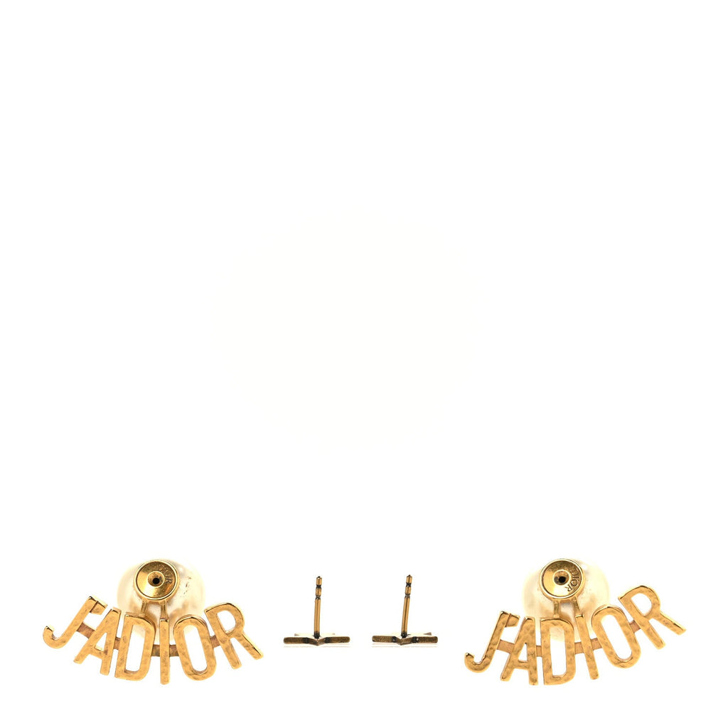 Pearl Tribal J Adior Earrings Gold White