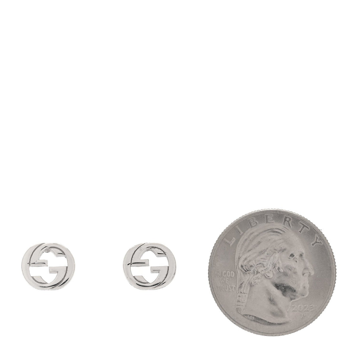 Sterling Silver Interlocking GG Stud Earrings