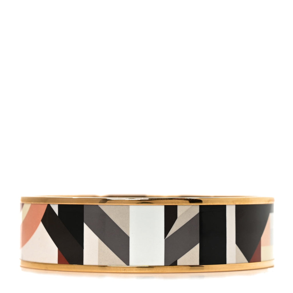 Enamel Printed Perspective Cavaliere Wide Bracelet 62 Rose Gold