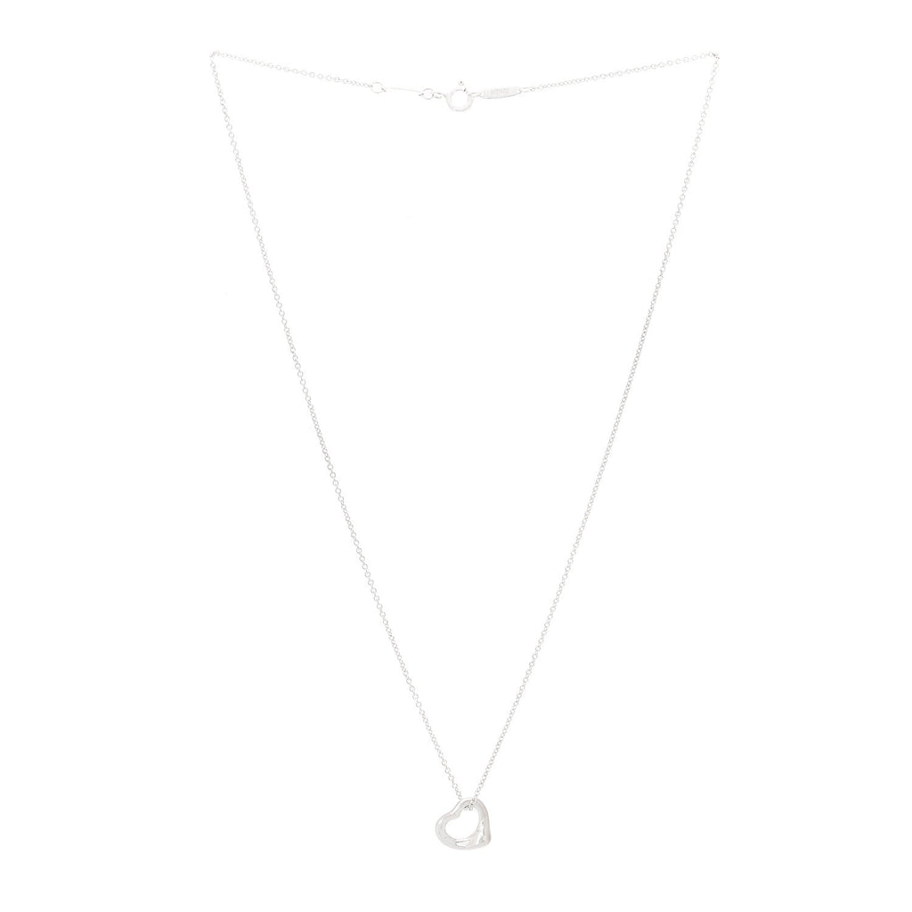 Sterling Silver 11mm Elsa Peretti Open Heart Pendant Necklace