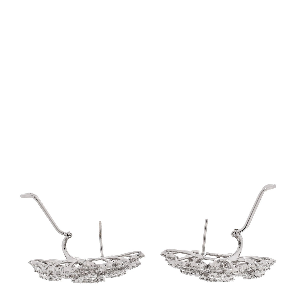 18K White Gold Diamond 9.28ctw Cluster Earrings