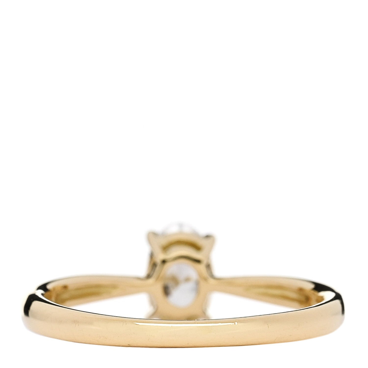 18K Yellow Gold Diamond .51ct Oval Cut Solitaire Engagement Ring  52 6