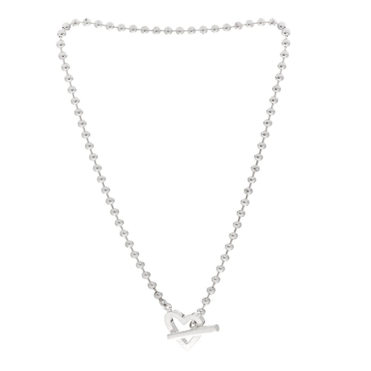 Sterling Silver Heart Toggle Necklace