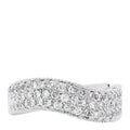 18K White Gold Diamond 1.21ctw Paved Curved Ring 54 6.75