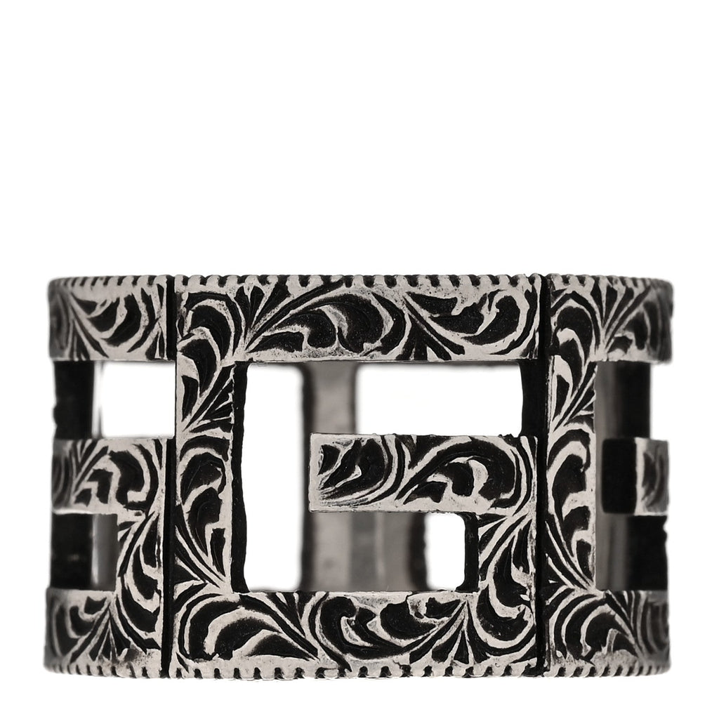 Sterling Silver Wide Square G Band Ring 65 11