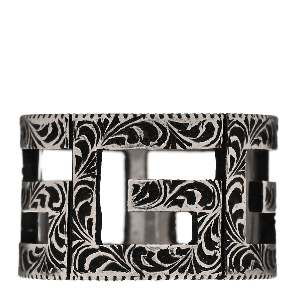 Sterling Silver Wide Square G Band Ring 65 11