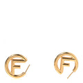 Metal FF Hoop Earrings Gold
