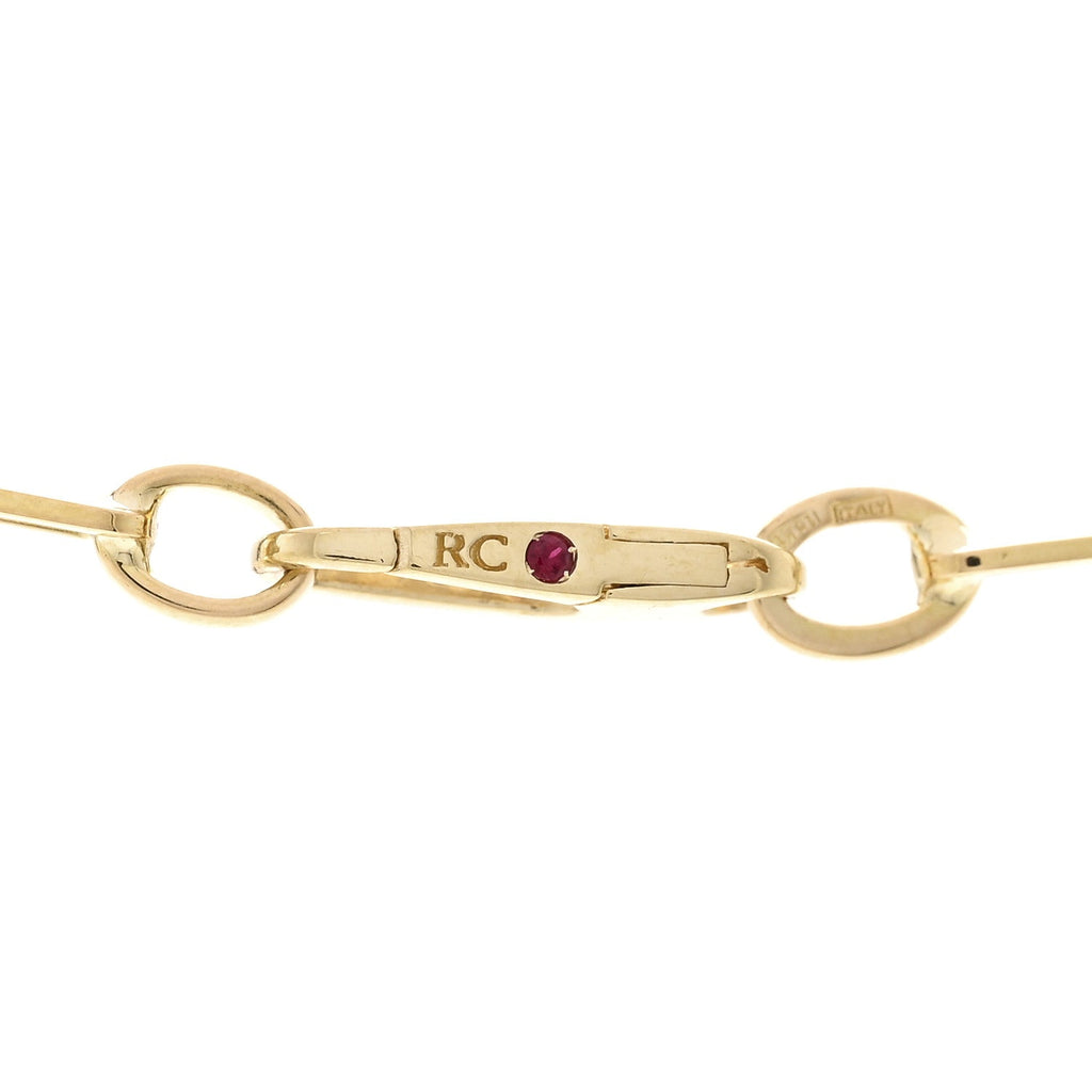 18K Yellow Gold Diamond Venetian Princess Tag Pendant Necklace