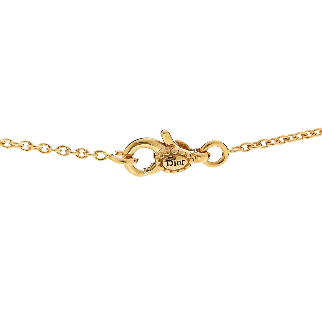 18K Yellow Gold Diamond Malachite Rose Des Vents Necklace