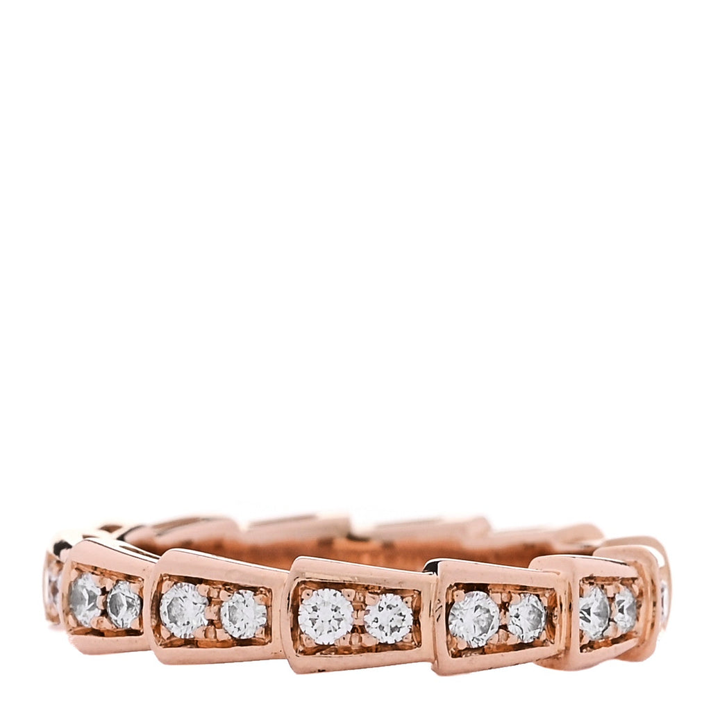 18K Rose Gold Diamond Serpenti Viper Band Ring  48 4.5