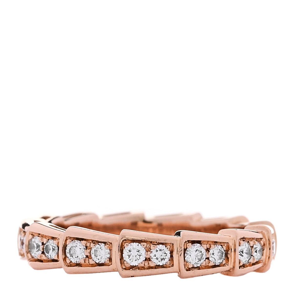 18K Rose Gold Diamond Serpenti Viper Band Ring  48 4.5