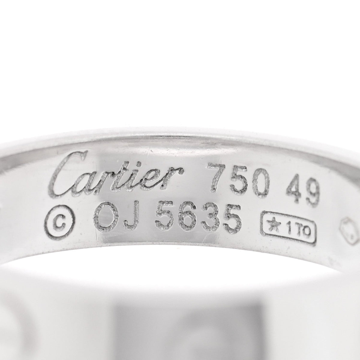18K White Gold Diamond 4mm LOVE Wedding Band Ring 49 5
