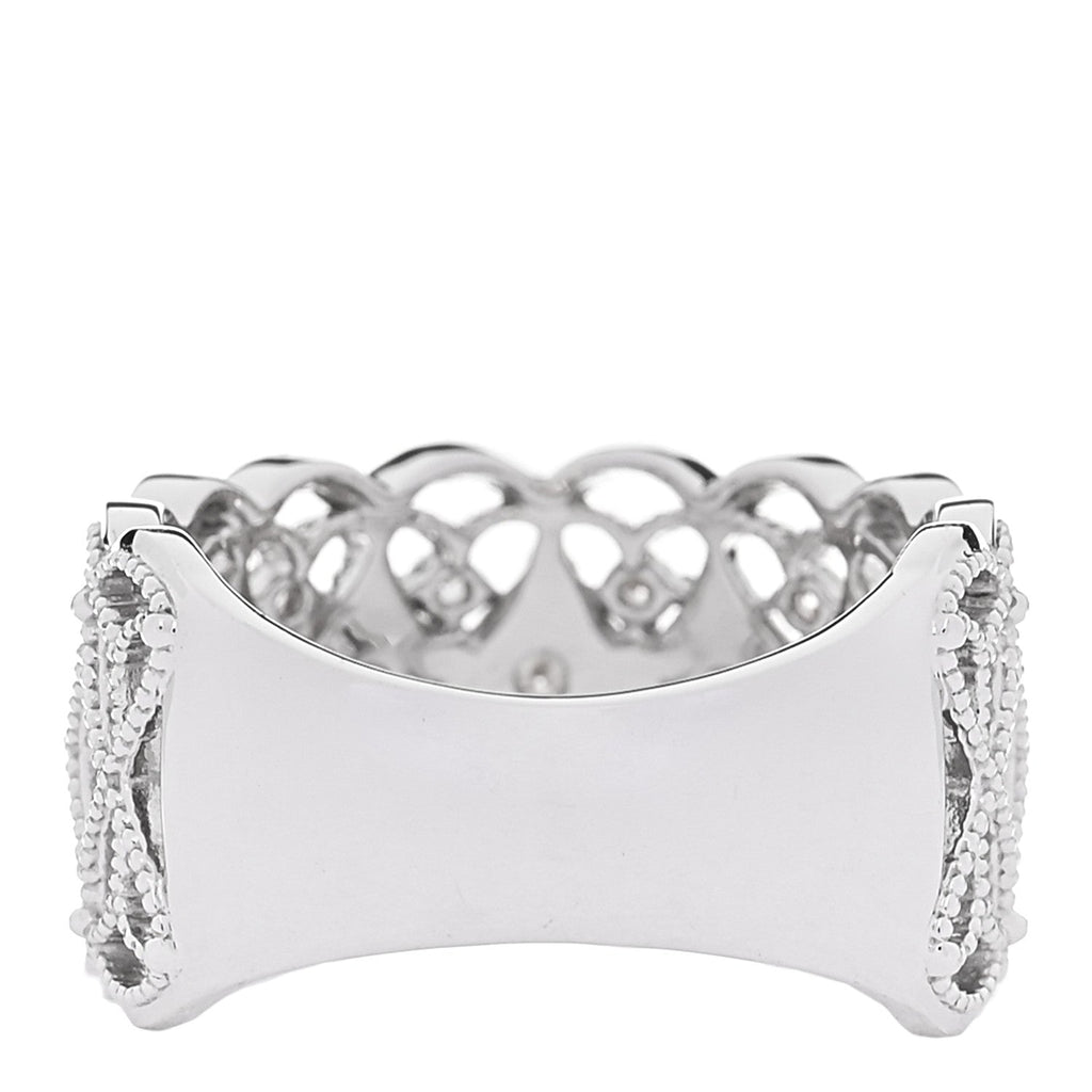 18K White Gold Diamond .35ctw Milgrain Band Ring  53 6.25