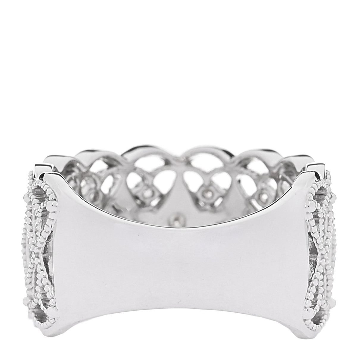 18K White Gold Diamond .35ctw Milgrain Band Ring  53 6.25