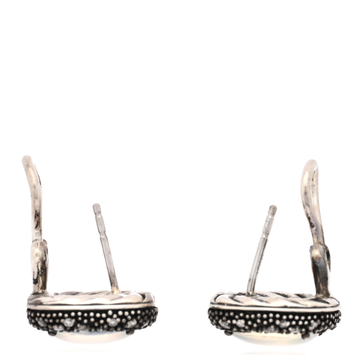 Sterling Silver Diamond Moon Quartz Midnight Melange Earrings