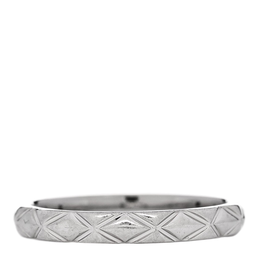 Platinum Diamond Small Matelasse Ring 48 4.5