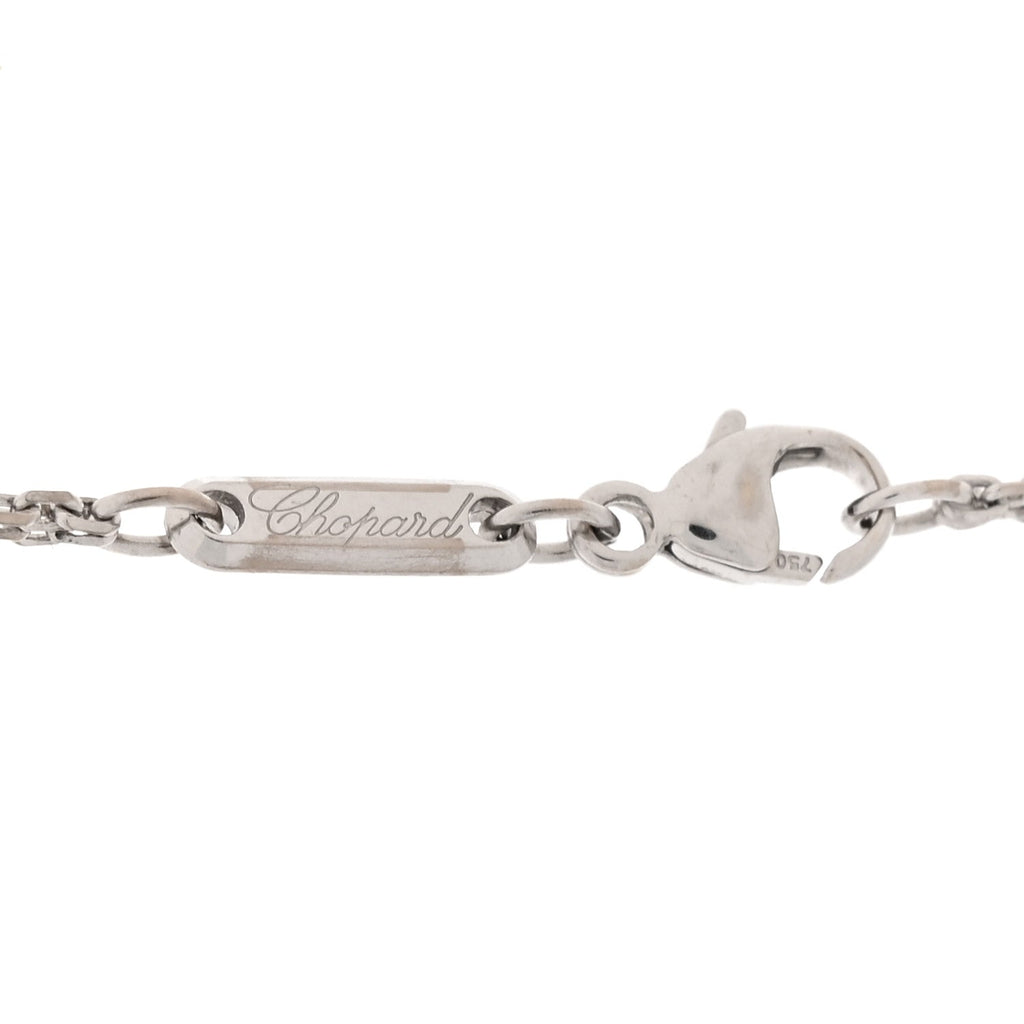 18K White Gold Diamond Happy Spirit Three-Ring Pendant Necklace