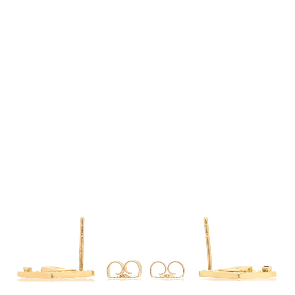 18K Yellow Gold Diamond Diamonte Earrings
