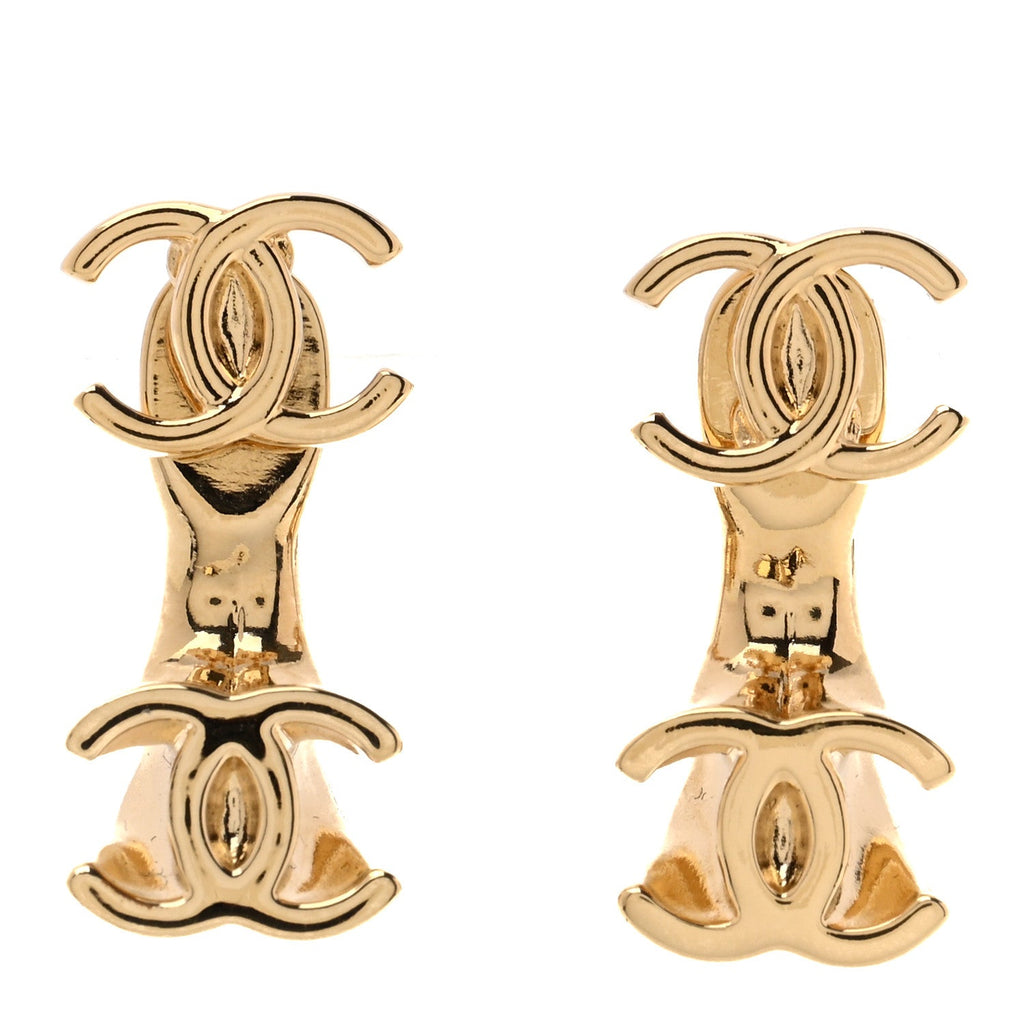 CC Turnlock Drop Earrings Gold