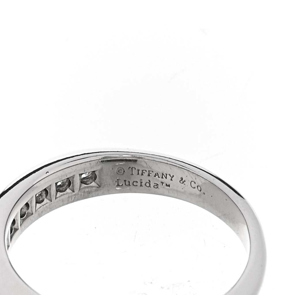 Platinum Diamond Princess Lucida Half Circle Wedding Band Ring 53 6.25