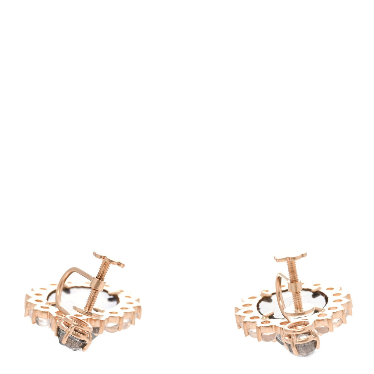 18K Rose Gold Labradorite Moonstone Drop Earrings