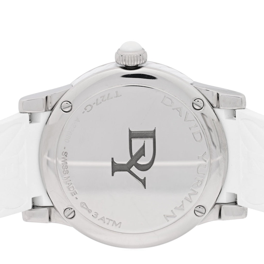 Stainless Steel Rubber Diamond 35mm Classic Quartz Watch White