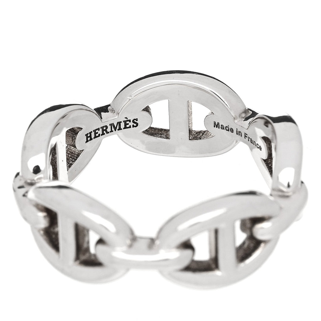 Sterling Silver PM Chaine d'Ancre Enchainee Band Ring 52 6