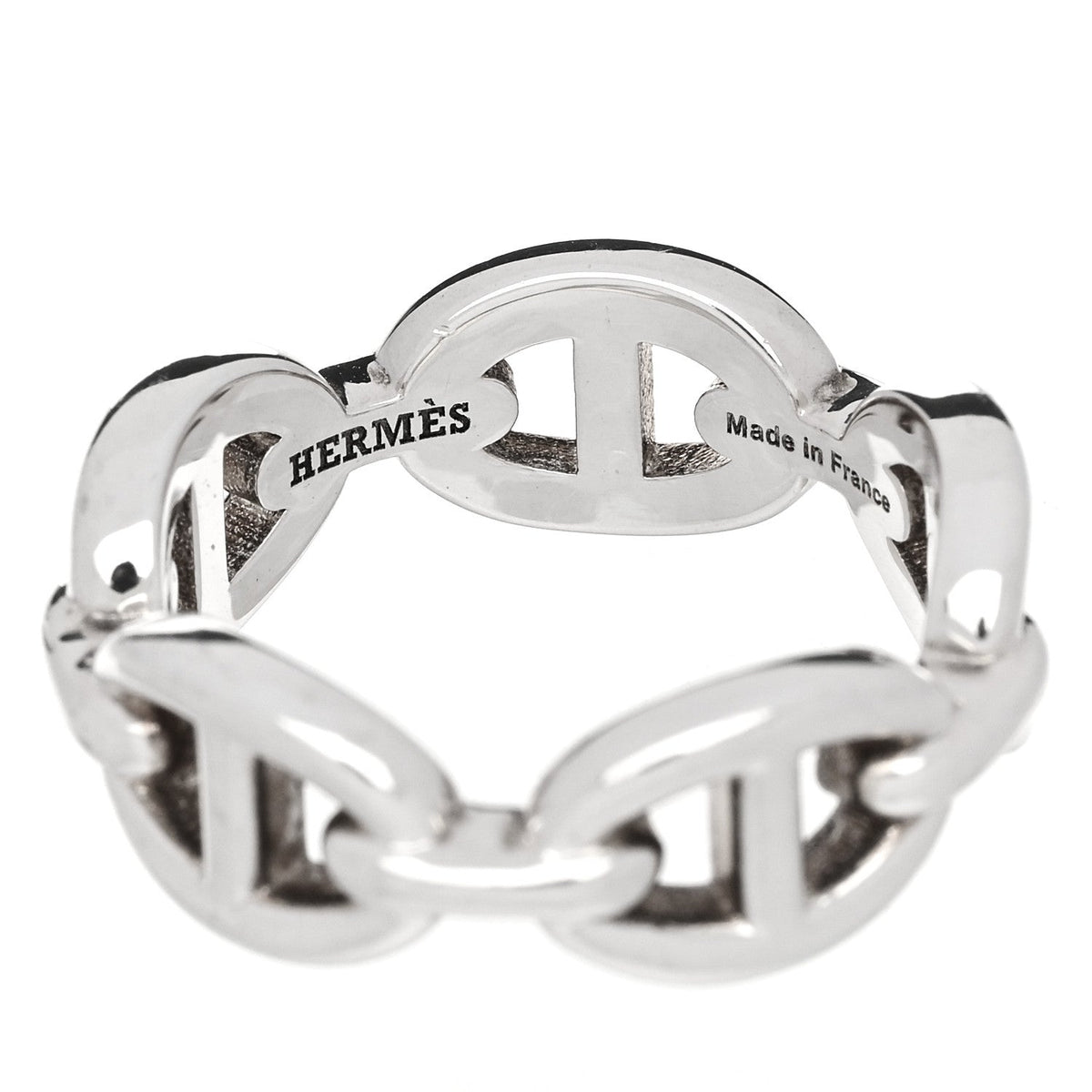 Sterling Silver PM Chaine d'Ancre Enchainee Band Ring 52 6