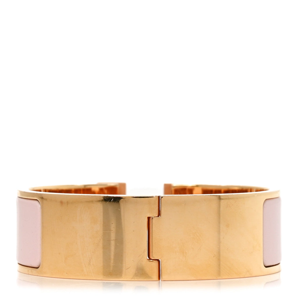 Enamel Wide Clic Clac H Bracelet GM Rose Candeur