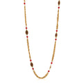 Gripoix Chicklet Sautoir Necklace Gold Red