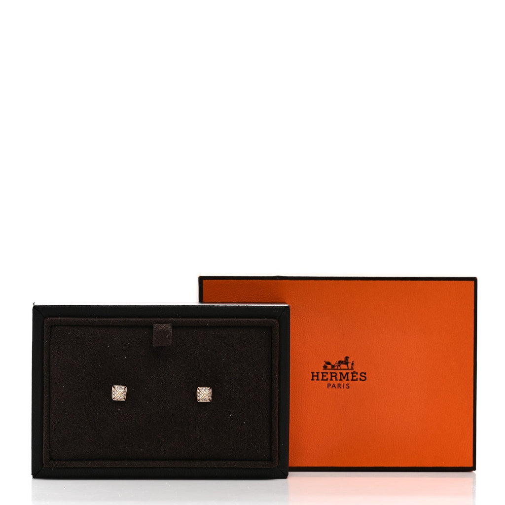 18K Rose Gold Diamond Clou d'H Stud Earrings